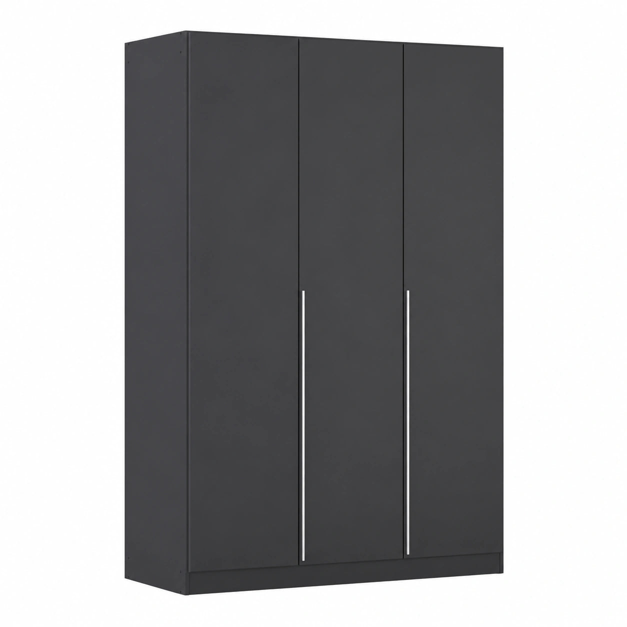 Rauch Möbel Alabama Kleiderschrank, 3-türig, Grau Metallic/Schwarz, 136 cm Breite, geeignet für Schlafzimmer und Flur