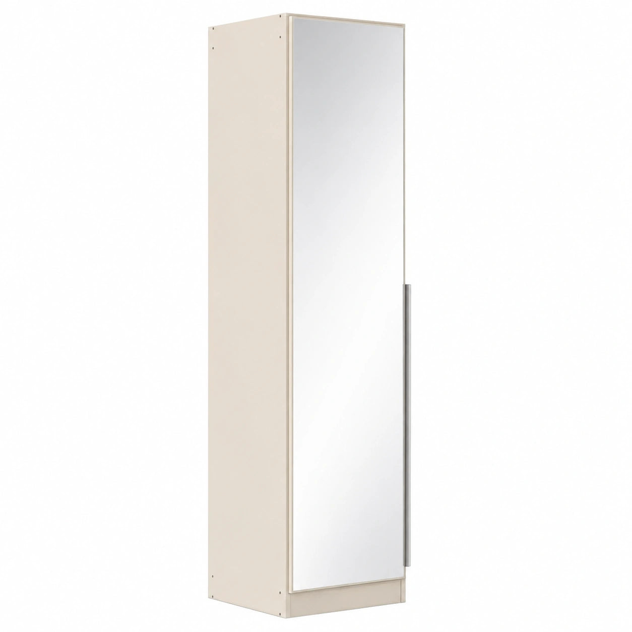 Einzeltüriger Kleiderschrank Alabama mit Spiegel, Beige, 47 cm
