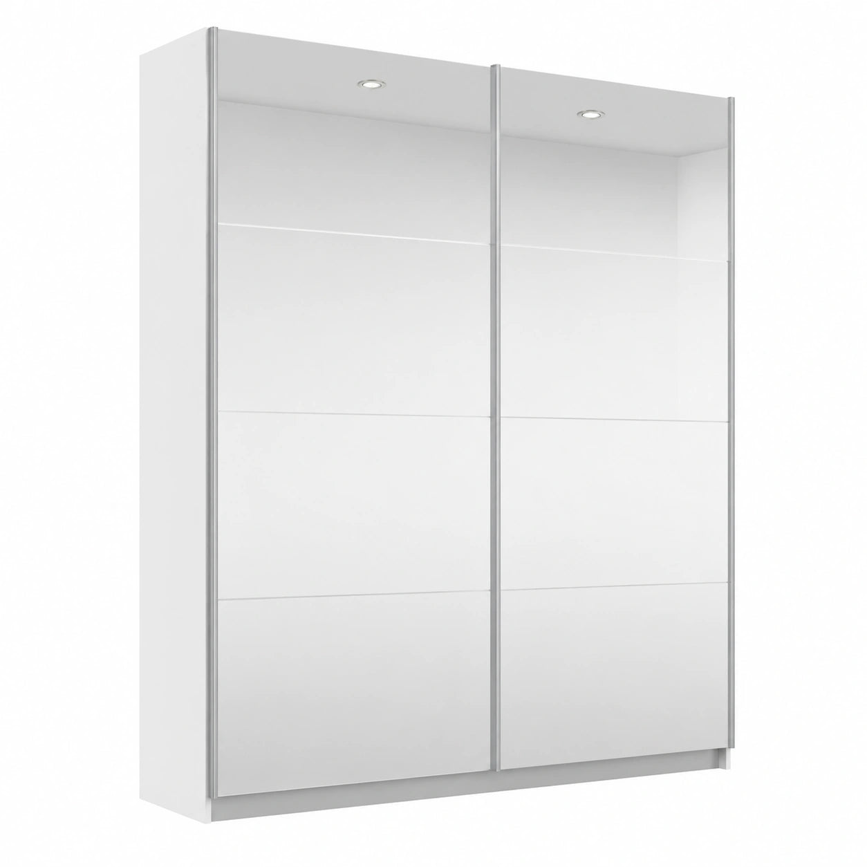 Rauch Möbel Subito 2-türiger Kleiderschrank mit Spiegel, Weiß, inkl. Kleiderstangen und Einlegeböden, 181 cm