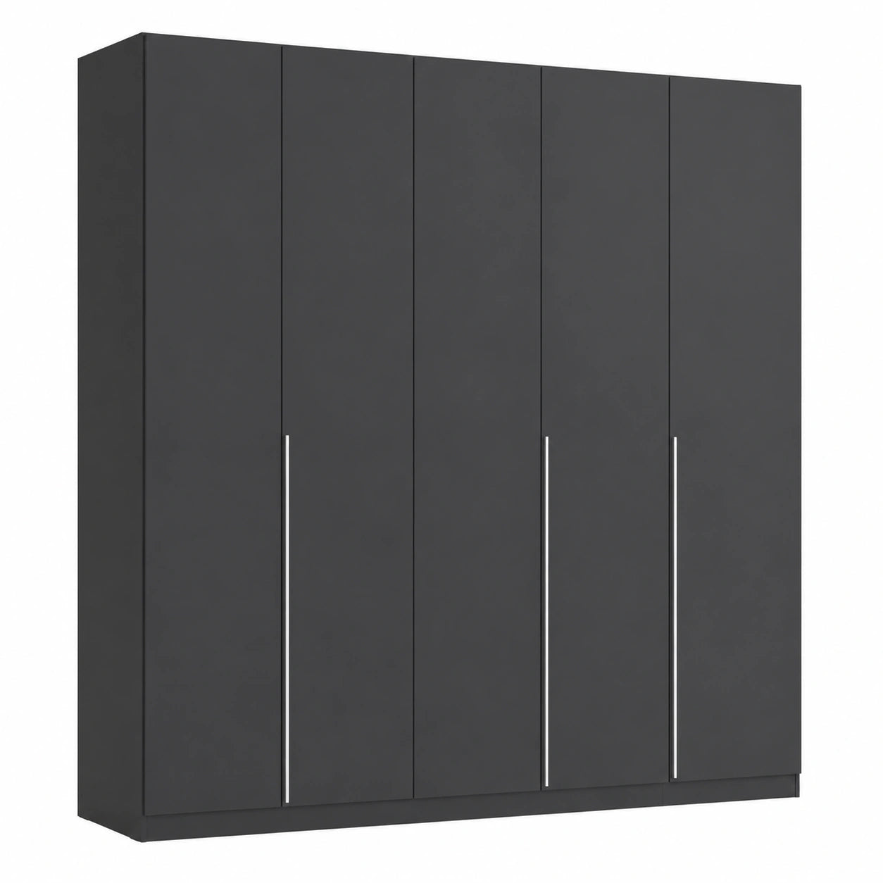 Rauch Möbel Kleiderschrank Alabama, 6-türig, Grau Metallic/Schwarz, für Schlaf- und Kinderzimmer, mit Zubehör, Breite 271 cm