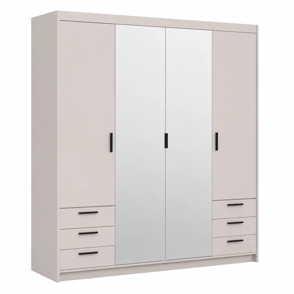 Großer Spiegel-Kleiderschrank Storicos in Beige für Ihr Schlafzimmer