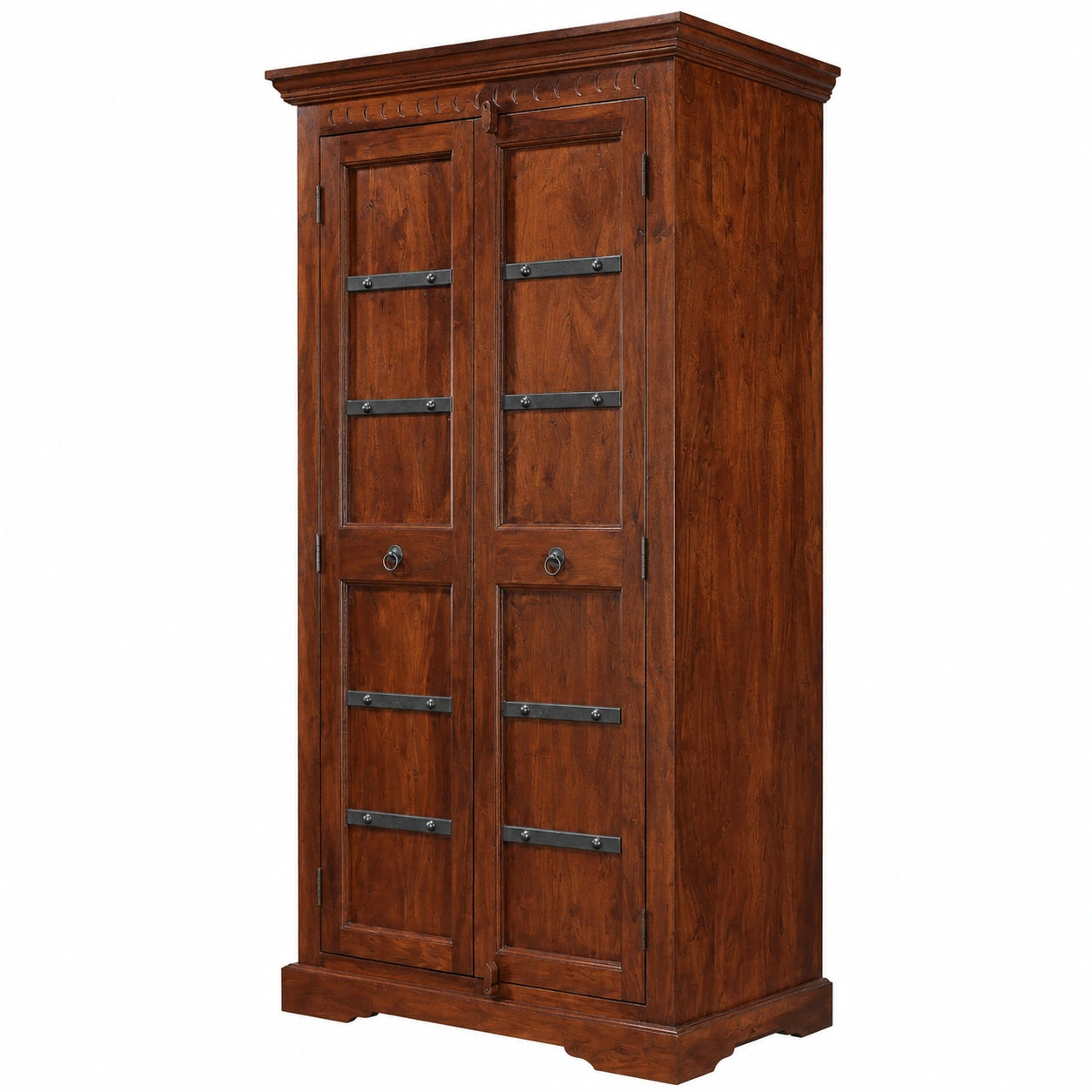 Oxford Kleiderschrank aus Akazienholz, dunkelbraun lackiert, 97x50x176 cm