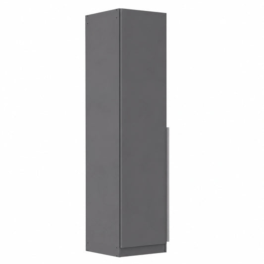 Rauch Möbel Alabama 1-türiger Kleiderschrank, Grau Metallic/Schwarz, 47 cm Breite, für Schlafzimmer & Kinderzimmer