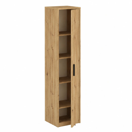 MATKAM Schmaler Mehrzweckschrank - Eleganter Kleiderschrank mit 4 Einlegeböden - Ideal für Schlafzimmer, Wohnzimmer und Büro - Artisan Eiche Dekor