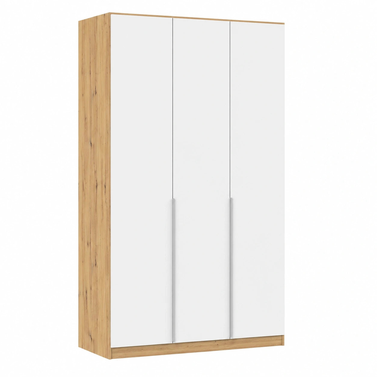 Rauch Möbel Alabama 3-türiger Kleiderschrank, Weiß/Eiche Artisan, Schlafzimmer & Wohnzimmer geeignet, inklusive Classic Zubehör, Breite 136 cm