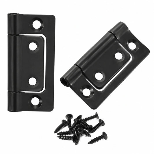 Lautlose 2 x 2,5 cm Türscharniere, doppelt gefaltet mit Beschichtung für Schränke und Fenster, inklusive Schrauben, dunkle Ausführung