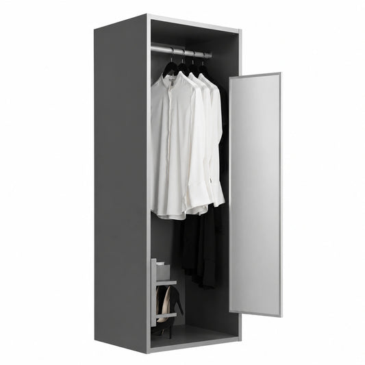 SOTECH Ausziehbarer Schrankspiegel, anthrazit, 1155 x 305 mm, 180° schwenkbar