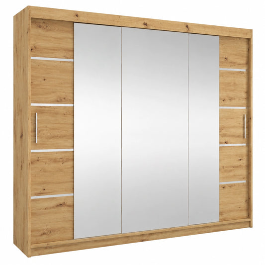 Verona 4 Kleiderschrank mit Schiebetüren und Spiegel, 250x200x62cm, Artisan
